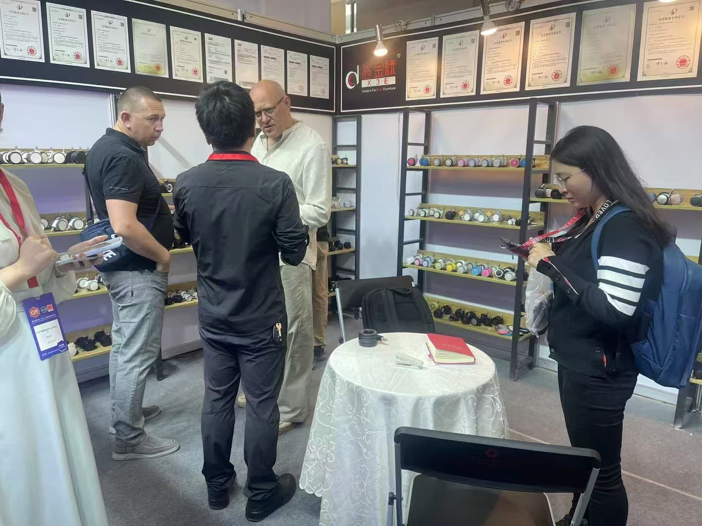 XIN JIE exhibition setup for caster wheel orders