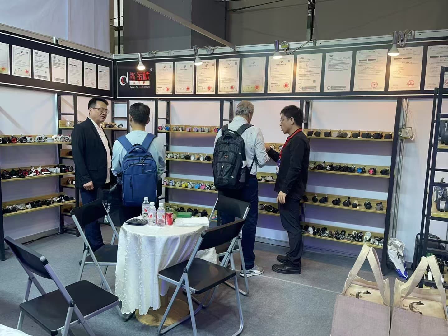 XIN JIE exhibition setup for caster wheel orders