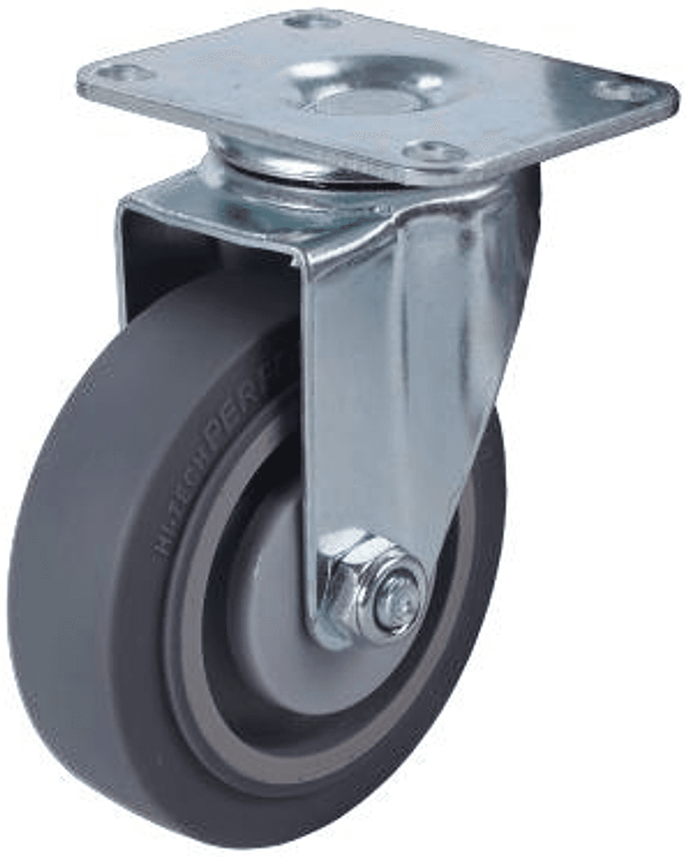 JQ-214-1 4 Inch Gray Rubber Industrial Caster Wheel