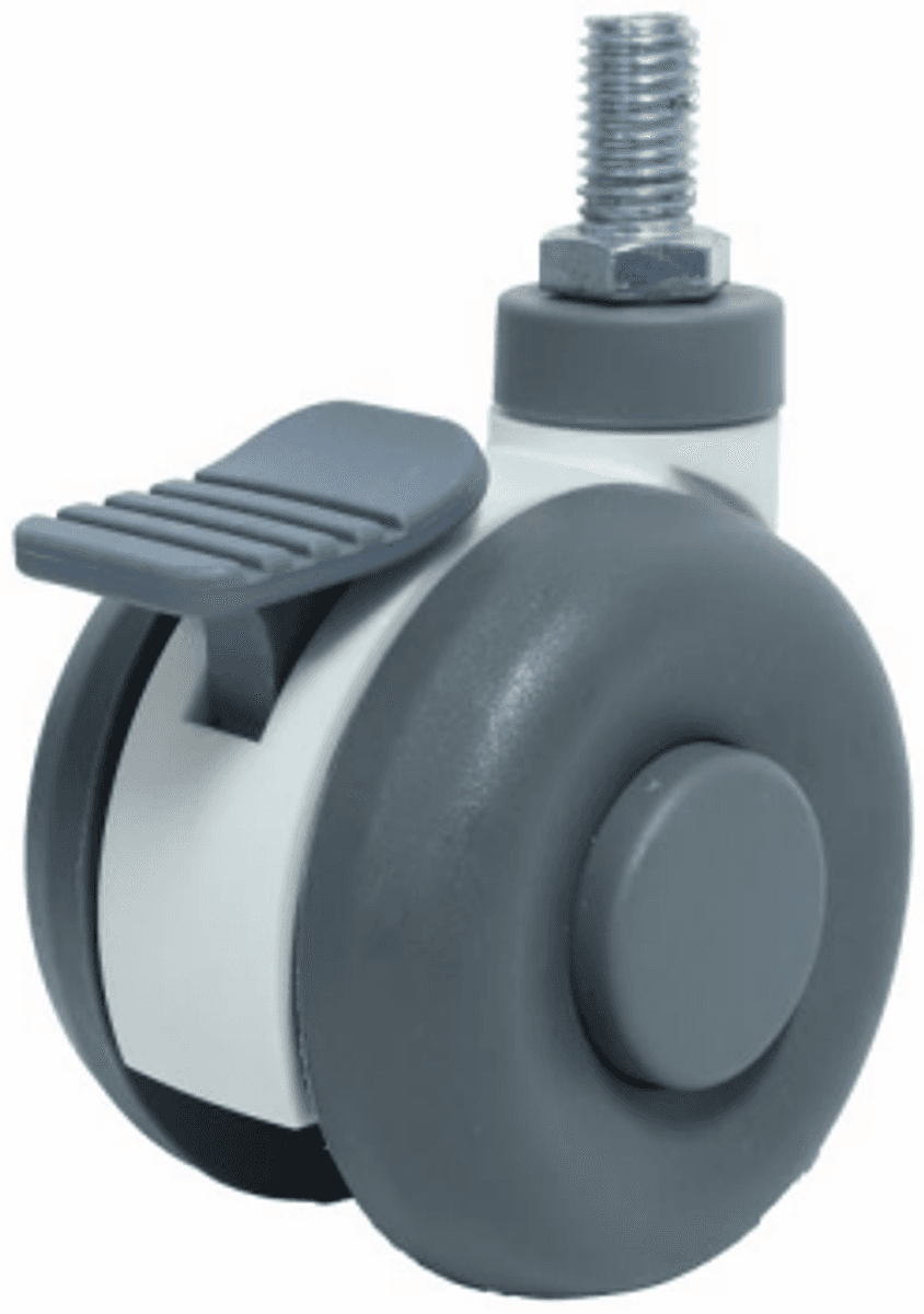 JQ-225-A 75mm Double Brake Apple Medical Caster Wheel
