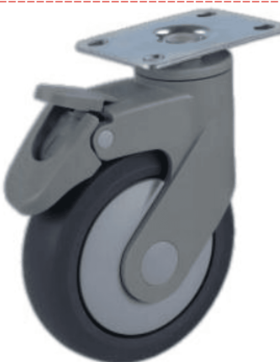 JQ-230-1 5 Inch Double Brake Medical Single Caster Wheel