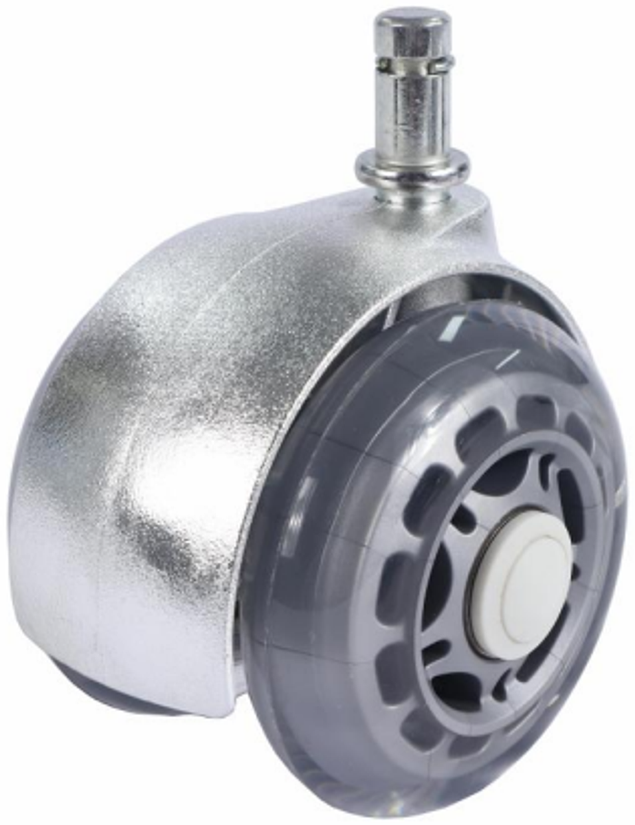 JQ-206-B 75mm Transparent PU Office Chair Caster Wheel