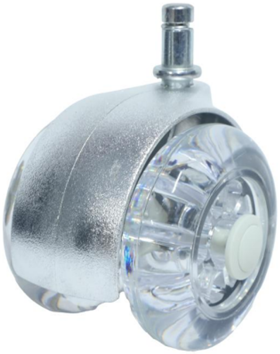 JQ-206-C 75mm Transparent PU Office Chair Caster Wheel