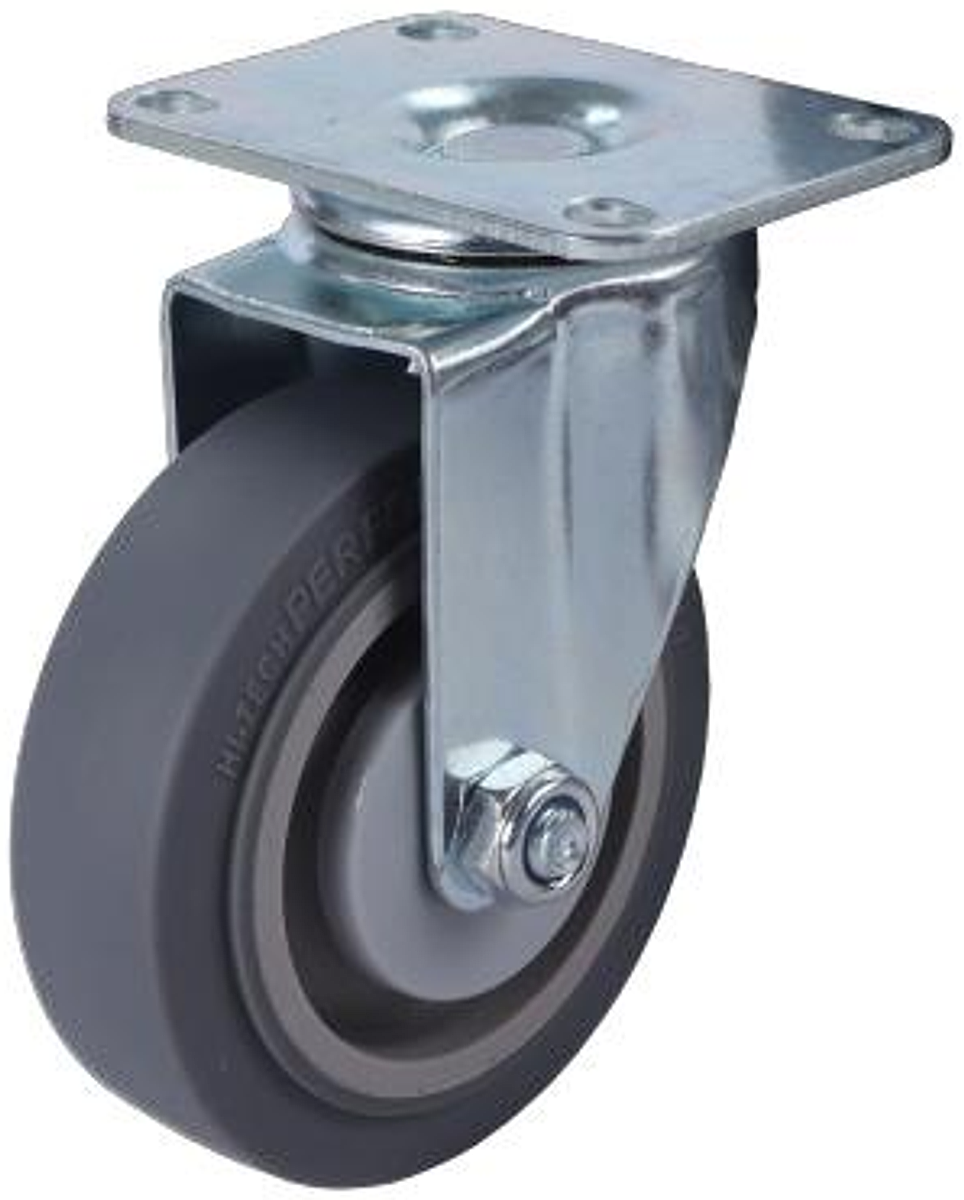 JQ-214-1 4 Inch Gray Rubber Industrial Caster Wheel