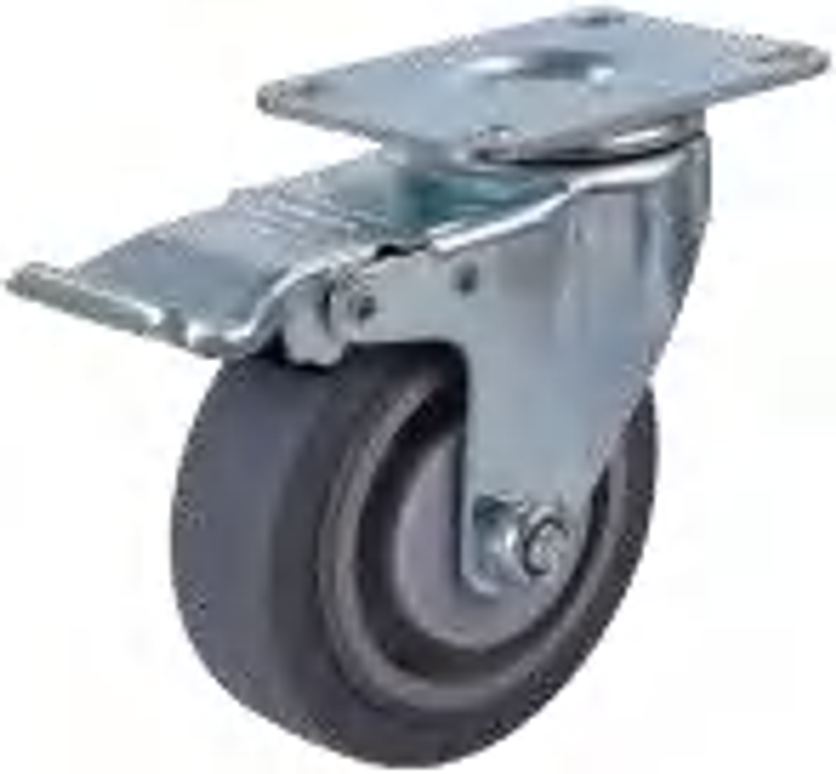 JQ-214-2 Gray Rubber Industrial Caster Wheel with Brake